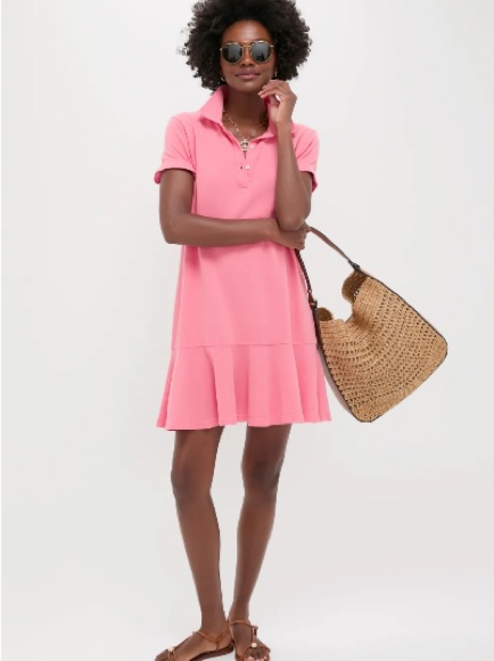 NWT Tuckernuck Washed Pink Pique May Polo Dress, Size L